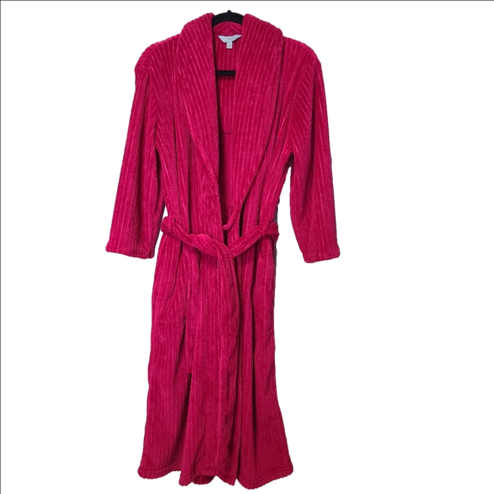 Gorgeous Jessica Fuschia Pink Plush Furry Warm Shawl Collar Long Robe House Coat